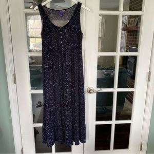Seraphine Maternity Tiered Maxi Dress Small Navy White Dot